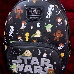 Loungefly Black Star Wars Chibi Character Mini Backpack